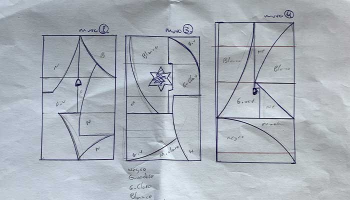 Boceto del mural C.A.L.L.E.